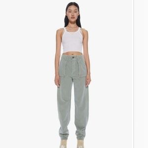 NWOT - MOTHER Army Green High Waisted Curbside Utility Sneak Pants 